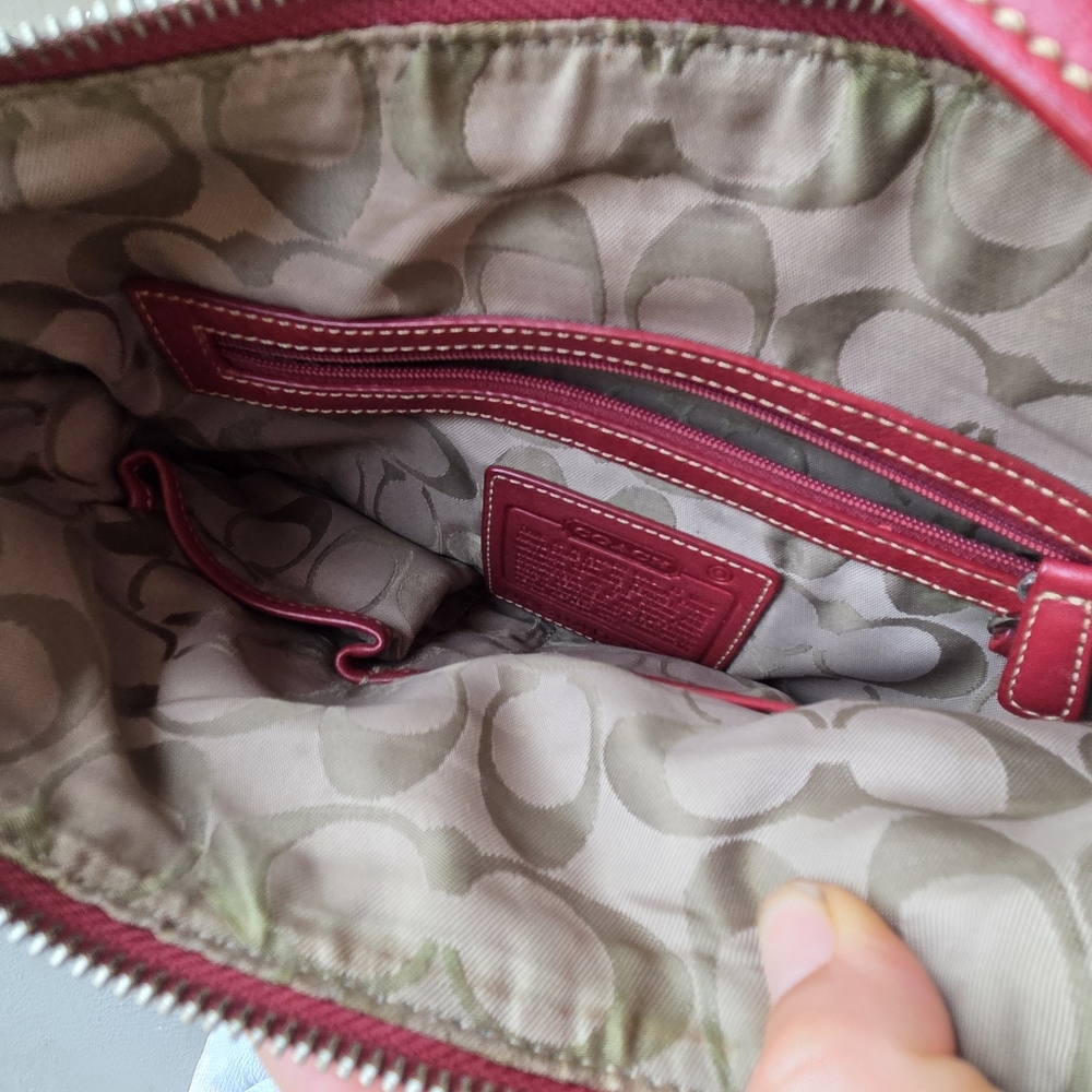 Coach Burgundy Leather Shoulder Bag - Picture 6 of 6